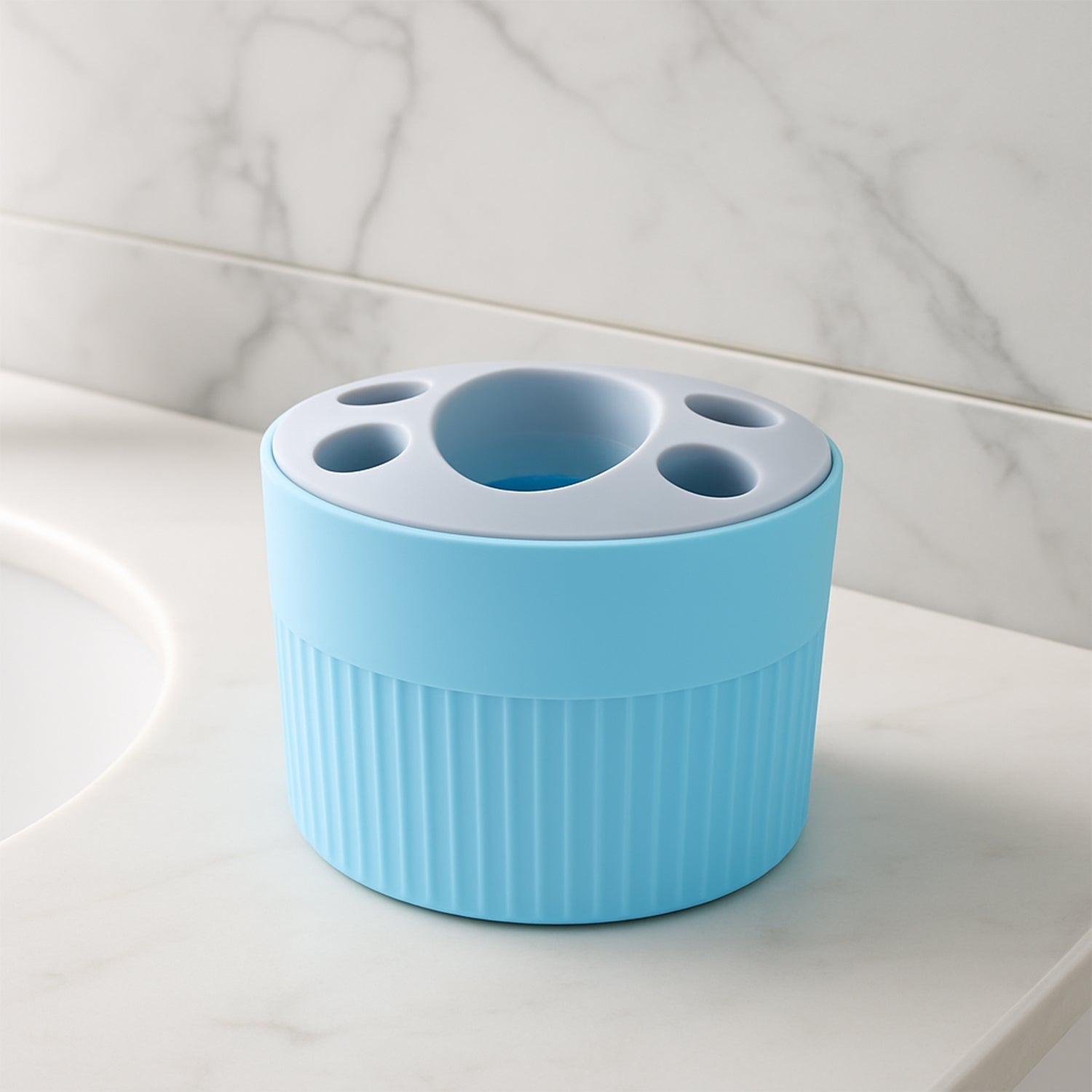 Multipurpose Bathroom Toothbrush and Utility Holder Stand with Multiple Slots (1 Pc) Multipurpose Bathroom Toothbrush and Utility Holder Stand with Multiple Slots (1 Pc)